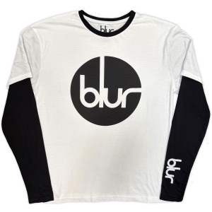 Blur - Circle Logo Uni Wht/Bl Layered Longsleeve in the group MERCHANDISE / T-shirt / Nyheter / Pop-Rock at Bengans Skivbutik AB (5643852r)