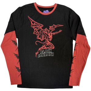 Black Sabbath - Red Henry Wavy Logo Uni Bl/Red Layered Longsleeve in the group MERCHANDISE / T-shirt / Nyheter / Hårdrock at Bengans Skivbutik AB (5643855r)