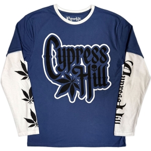 Cypress Hill - Leaf & Logo Uni Denim/Wht Layered Longsleeve in the group MERCHANDISE / T-shirt / Nyheter / Hip Hop-Rap at Bengans Skivbutik AB (5643858r)
