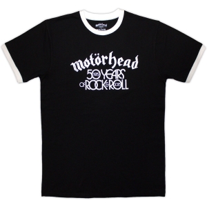Motorhead - 50 Years Text Lock Up Ringer Uni Bl T-Shirt in the group MERCHANDISE / T-shirt / Nyheter / Hårdrock at Bengans Skivbutik AB (5643870r)