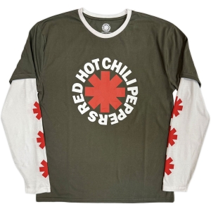 Red Hot Chili Peppers - Classic Asterisk Uni Green/Wht Layered Longsleeve in the group MERCHANDISE / T-shirt / Nyheter / Pop-Rock at Bengans Skivbutik AB (5643882r)