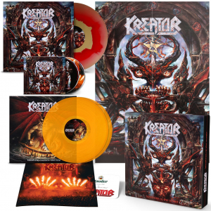 Kreator - Krushers Of The World (Boxset  Gold/Red Ink Spot LP & Transp. Orange 2LP + Digipak 2CD) in the group VINYL / Upcoming releases / Hårdrock at Bengans Skivbutik AB (5644211)