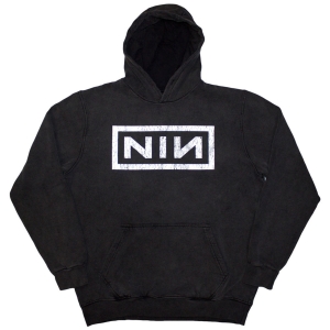 Nine Inch Nails - Classic Logo Stone Wash Uni Char Hoodie in the group MERCHANDISE / Hoodies / Pop-Rock at Bengans Skivbutik AB (5644617r)