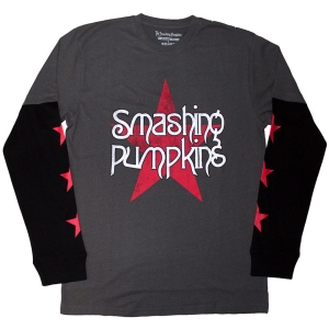 Smashing Pumpkins - Star Logo Uni Char/Bl Layered Longsleeve in the group MERCHANDISE / T-shirt / Pop-Rock at Bengans Skivbutik AB (5644797r)