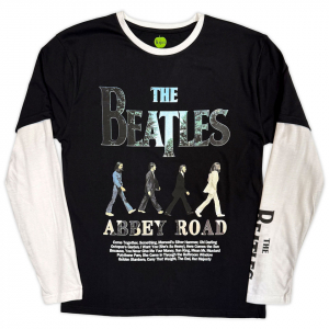 Beatles - Abbey Road Infill Uni Bl/Wht Layered Longsleeve in the group MERCHANDISE / T-shirt / Kommande / Pop-Rock at Bengans Skivbutik AB (5645414r)