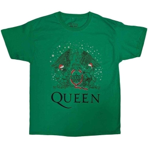 Queen - Holiday Crest Uni Green T-Shirt in the group MERCHANDISE / T-shirt / Nyheter / Pop-Rock at Bengans Skivbutik AB (5648199r)