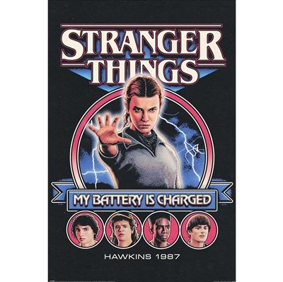 Stranger Things - My Battery Is Charged Maxi Poster 91,5 X 61 Cm in the group MERCHANDISE / Poster / TV series at Bengans Skivbutik AB (5648476)