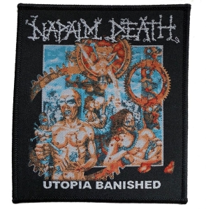 Napalm Death - Patch Utopia Banished Black Border in the group MERCHANDISE / Accessoarer / Kommande / Hårdrock at Bengans Skivbutik AB (5648780)