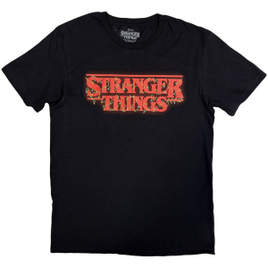 Stranger Things - Logo With Christmas Lights Uni Bl T-Shirt (2XL) in the group MERCHANDISE / T-shirt / Soundtrack at Bengans Skivbutik AB (5648937)