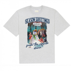 Stranger Things - Greetings Uni Grey T-Shirt in the group MERCHANDISE / T-shirt / Kommande / Film-Musikal at Bengans Skivbutik AB (5649142r)