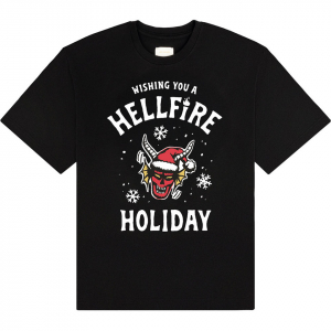 Stranger Things - Wishing You A Hell Fire Uni Bl T-Shirt in the group MERCHANDISE / T-shirt / Kommande / Film-Musikal at Bengans Skivbutik AB (5649143r)