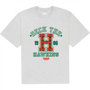 Stranger Things - Deck The Hawkins Uni Grey T-Shirt in the group MERCHANDISE / T-shirt / Kommande / Film-Musikal at Bengans Skivbutik AB (5649145r)
