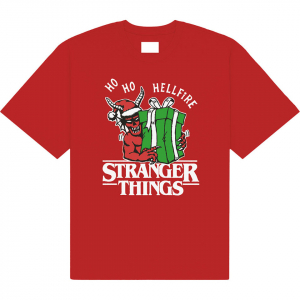 Stranger Things - Ho Ho Hellfire Uni Red T-Shirt in the group MERCHANDISE / T-shirt / Kommande / Film-Musikal at Bengans Skivbutik AB (5649148r)