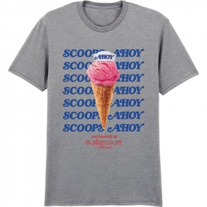 Stranger Things - Scoop Ahoy Ice Cream Uni Grey T-Shirt in the group MERCHANDISE / T-shirt / Kommande / Film-Musikal at Bengans Skivbutik AB (5649156r)