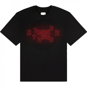 Stranger Things - Neon Logo Uni Bl T-Shirt in the group MERCHANDISE / T-shirt / Kommande / Film-Musikal at Bengans Skivbutik AB (5649170r)
