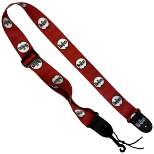 The Beatles - Drop T Drum Red Guitar Strap in the group MERCHANDISE / Merch / Nyheter / Pop-Rock at Bengans Skivbutik AB (5649183)