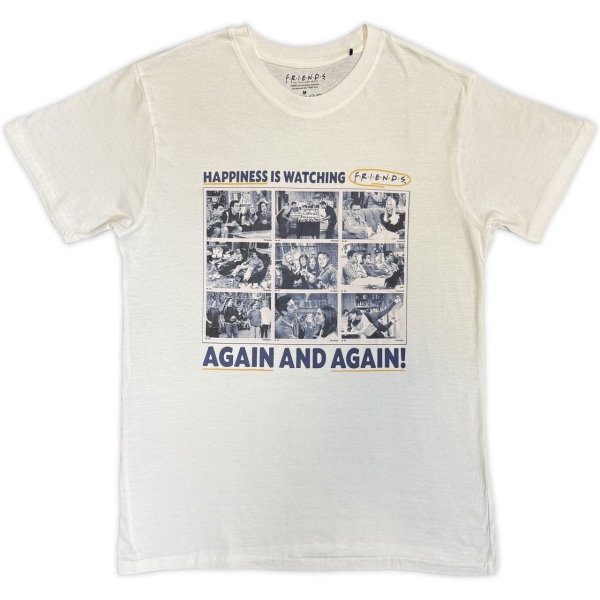 Friends - Happiness Is Watching Uni Wht T-Shirt in the group MERCHANDISE / T-shirt / TV series at Bengans Skivbutik AB (5651268r)