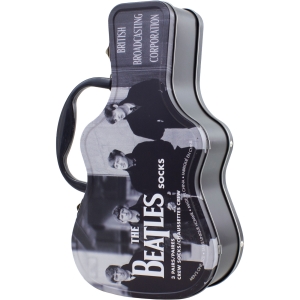 The Beatles - B&W Band Guitar Tin Uni 3-Pack Socks in the group MERCHANDISE / Strumpor /  /  at Bengans Skivbutik AB (5667685)