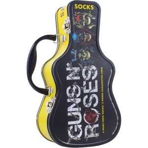 Guns N Roses - Logos Guitar Tin Uni 3-Pack Socks in the group MERCHANDISE / Strumpor / / at Bengans Skivbutik AB (5667737)
