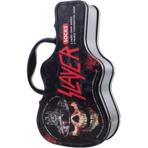 Slayer - Logos Guitar Tin Uni 3-Pack Socks in the group MERCHANDISE / Strumpor / / at Bengans Skivbutik AB (5667782)
