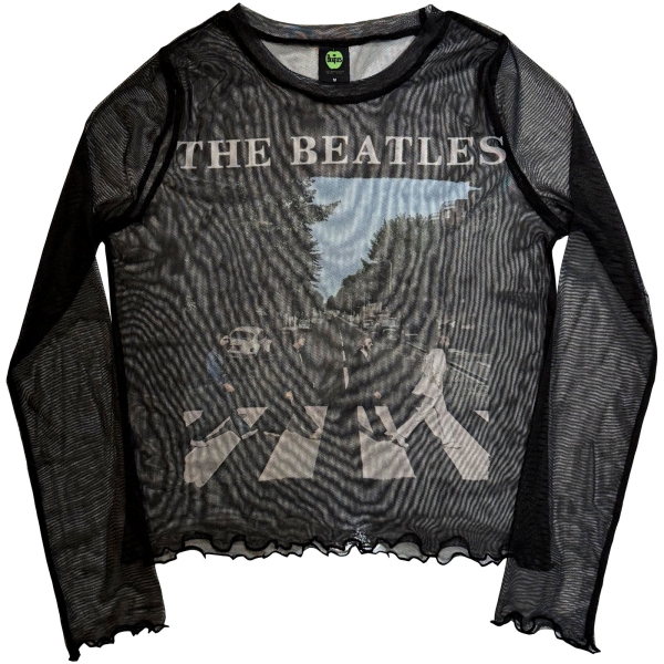 The Beatles - Abbey Road & Logo Lady Bl Mesh Crop in the group MERCHANDISE / T-shirt / Nyheter / Pop-Rock at Bengans Skivbutik AB (5673989r)