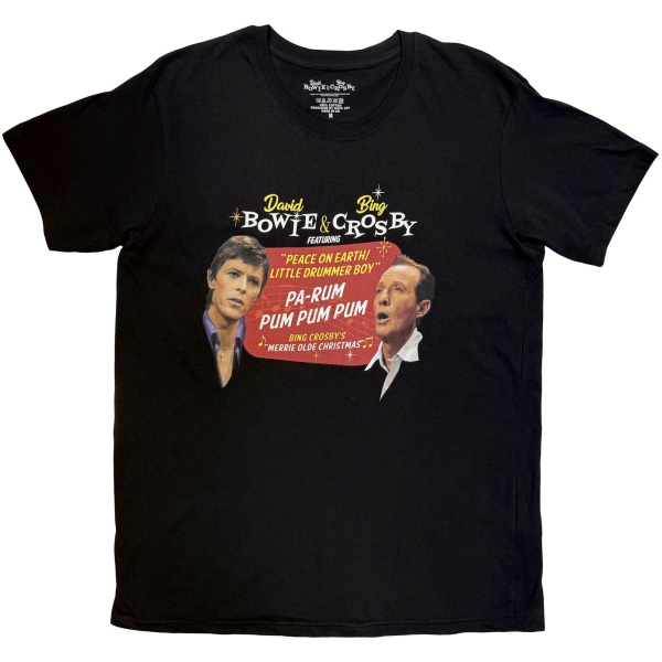 David Bowie & Bing Crosby - Little Drummer Boy Uni Bl T-Shirt in the group MERCHANDISE / T-shirt / Nyheter / Pop-Rock at Bengans Skivbutik AB (5673991r)