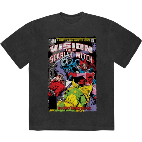 Marvel Comics - Vision/Scar Witch Blood Bros Stone Wash Uni Bl T-Shirt in the group MERCHANDISE / T-shirt / Nyheter / Film-Musikal at Bengans Skivbutik AB (5674008r)