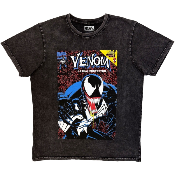 Marvel Comics - Venom Lethal Protector Stone Wash Uni Bl T-Shirt in the group MERCHANDISE / T-shirt / Nyheter / Film-Musikal at Bengans Skivbutik AB (5674016r)