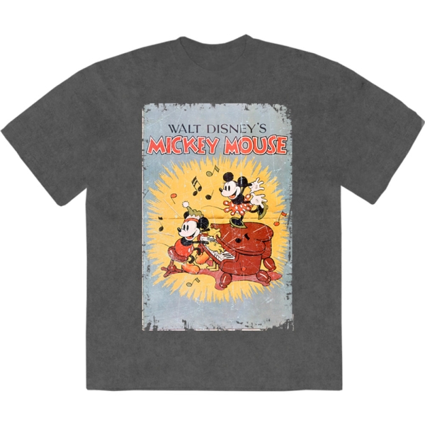 Disney - Mickey Piano Stone Wash Uni Char T-Shirt in the group MERCHANDISE / T-shirt / Nyheter / Film-Musikal at Bengans Skivbutik AB (5674026r)