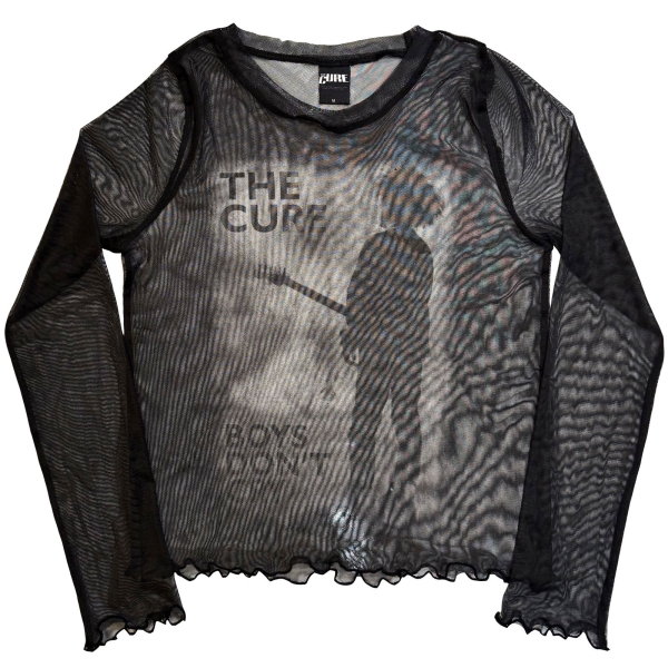 The Cure - Boys Don’T Cry B&W Lady Bl Mesh Crop T-Shirt in the group MERCHANDISE / T-shirt / Nyheter / Pop-Rock at Bengans Skivbutik AB (5674533r)
