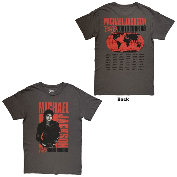 Michael Jackson - Bad World Tour 88 Uni Char T-Shirt in the group MERCHANDISE / T-shirt / Nyheter / Pop-Rock at Bengans Skivbutik AB (5674538r)