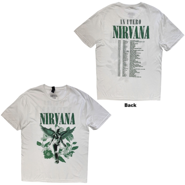 Nirvana - Unisex T-Shirt: In Utero Green (White) (Back Print) in the group MERCHANDISE / T-shirt / Pop-Rock at Bengans Skivbutik AB (5674543r)