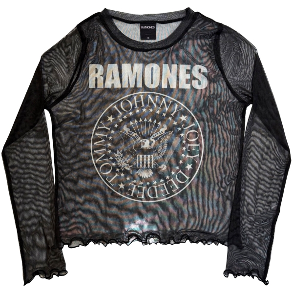 Ramones - Presidential Seal Lady Bl Mesh Crop T-Shirt in the group MERCHANDISE / T-shirt / Nyheter / Punk at Bengans Skivbutik AB (5674579r)
