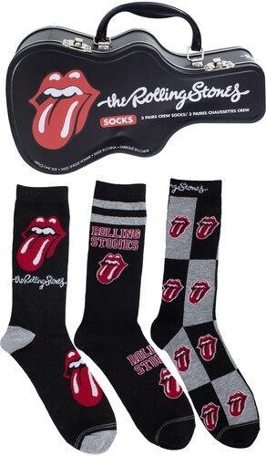 Rolling Stones - Crew Socks (3 Pack Collector Guitar Shape Tin) in the group MERCHANDISE / Strumpor / Pop-Rock at Bengans Skivbutik AB (5675517)