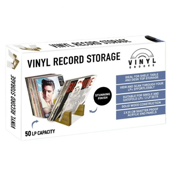 Vinyl Groove - Table Top 50 Lp Holder (Teak) in the group MERCHANDISE / Accessoarer / Kommande / Pop-Rock at Bengans Skivbutik AB (5675888)