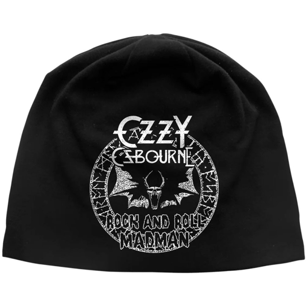 Ozzy Osbourne - Unisex Beanie Hat: Rock N Roll Madman Jd Print (Black) in the group MERCHANDISE / Merch / Kommande / Hårdrock at Bengans Skivbutik AB (5676474)