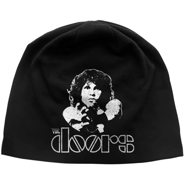 The Doors - Unisex Beanie Hat: Jim Morrison Jd Print (Black) in the group MERCHANDISE / Merch / Kommande / Pop-Rock at Bengans Skivbutik AB (5676476)