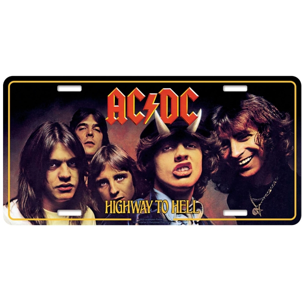 Ac/Dc - Number Plate: Highway To Hell in the group MERCHANDISE / Merch / Kommande / Hårdrock at Bengans Skivbutik AB (5676491)
