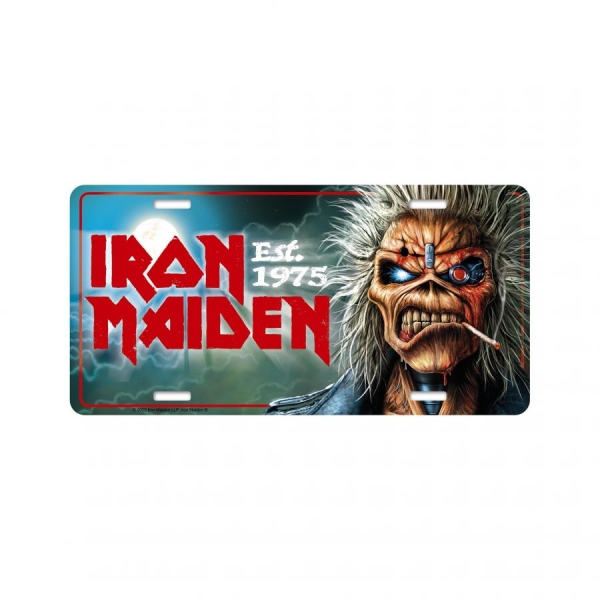 Iron Maiden - Number Plate Est 1975 (30,5 X 15 Cm in the group MERCHANDISE / Merch / Nyheter / Hårdrock at Bengans Skivbutik AB (5676499)