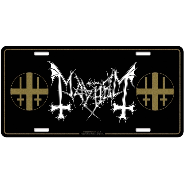 Mayhem - Number Plate: Logo in the group MERCHANDISE / Merch / Kommande / Hårdrock at Bengans Skivbutik AB (5676511)