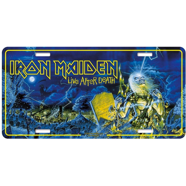 Iron Maiden - Number Plate: Live After Death in the group MERCHANDISE / Merch / Kommande / Hårdrock at Bengans Skivbutik AB (5676518)