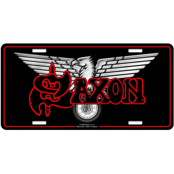 Saxon - Number Plate: Wheels Of Steel in the group MERCHANDISE / Merch / Kommande / Hårdrock at Bengans Skivbutik AB (5676519)