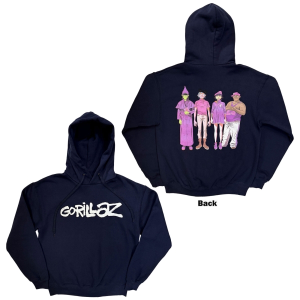 Gorillaz - Unisex Pullover Hoodie: Cracker Island (Navy Blue) (Back Print) in the group MERCHANDISE / Hoodies / Kommande / Pop-Rock at Bengans Skivbutik AB (5676576r)