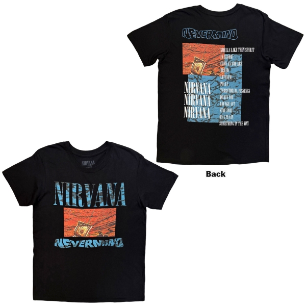 Nirvana - Unisex T-Shirt: Waves (Black) (Back Print) in the group MERCHANDISE / T-shirt / Kommande / Pop-Rock at Bengans Skivbutik AB (5676578r)