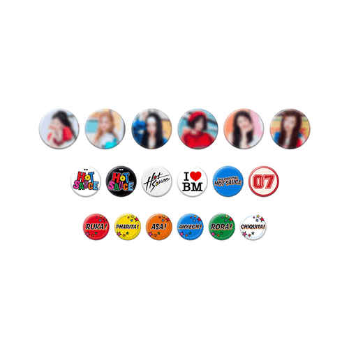 Babymonster - Hotsauce - Random Pin Button Set in the group MERCHANDISE / Merch / Kommande / K-Pop at Bengans Skivbutik AB (5678000)