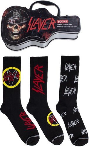 Slayer - Crew Socks (3 Pack Collector Guitar Shape Tin) in the group MERCHANDISE / Strumpor / Heavy Metal at Bengans Skivbutik AB (5680199)