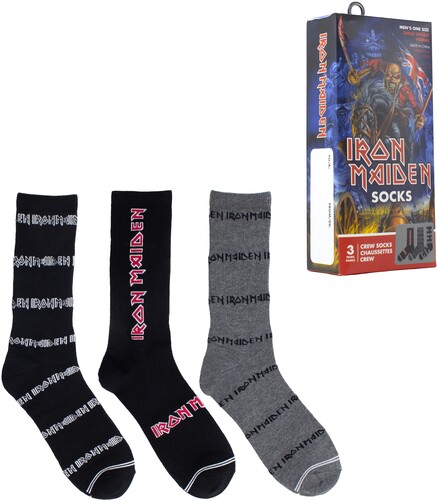 Iron Maiden - Crew Socks (Assorted Styles 3 Pack Gift Box) in the group MERCHANDISE / Strumpor / Heavy Metal at Bengans Skivbutik AB (5680201)
