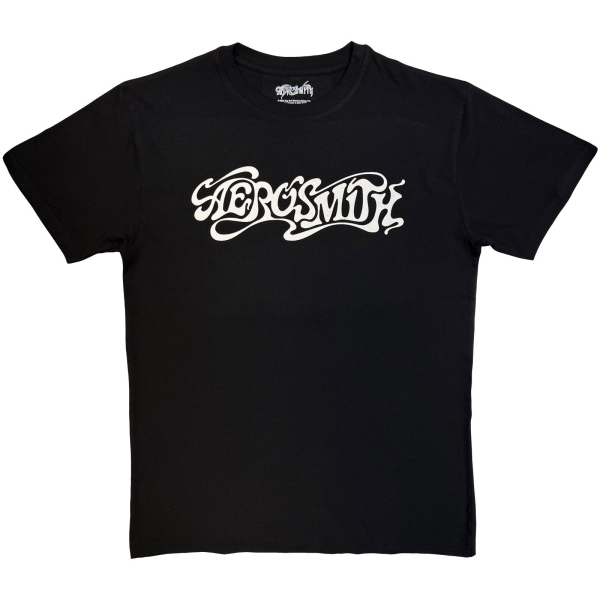 Aerosmith - Logo Mono Uni Bl T-Shirt in the group MERCHANDISE / T-shirt / Kommande / Hårdrock at Bengans Skivbutik AB (5680721r)
