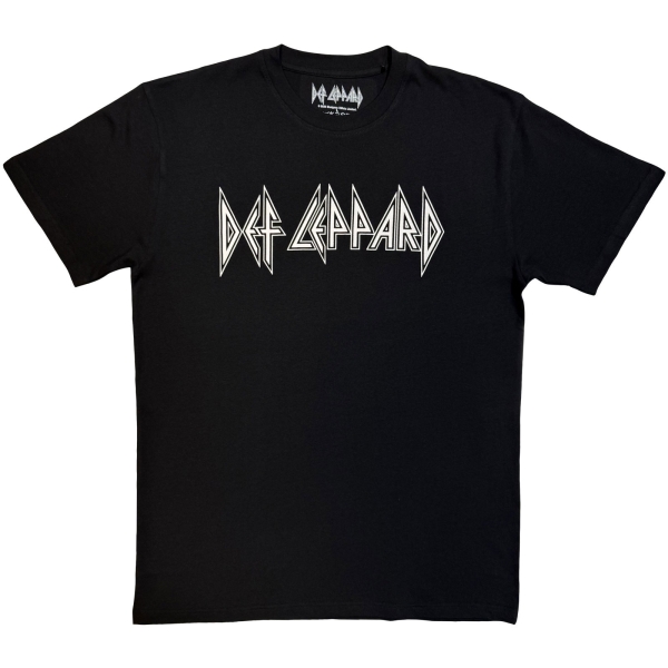 Def Leppard - Logo Mono Uni Bl T-Shirt in the group MERCHANDISE / T-shirt / Kommande / Hårdrock at Bengans Skivbutik AB (5680734r)
