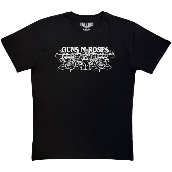 Guns N Roses - Logo Mono Uni Bl T-Shirt in the group MERCHANDISE / T-shirt / Kommande / Hårdrock at Bengans Skivbutik AB (5680752r)